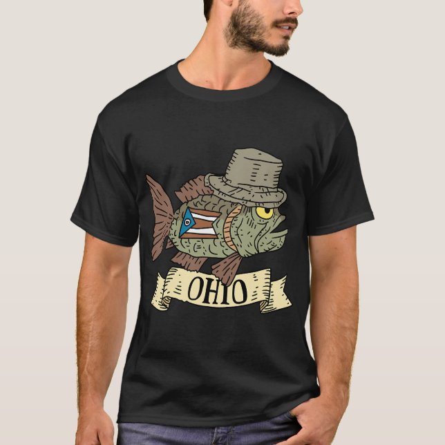 ohio fisk med hatt. t shirt (Framsida)