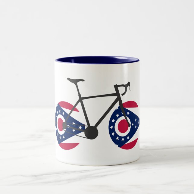 Ohio Flagga Cycling Två-Tonad Mugg (Center)