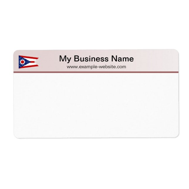 Ohio Flagga Header Shipping Label Fraktsedel (Framsidan)