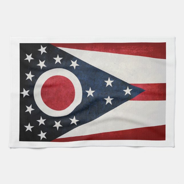 Ohio Flagga Kökshandduk (Horisontell)