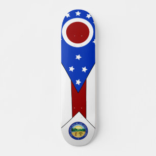 Ohio flagga mini skateboard bräda 18,5 cm