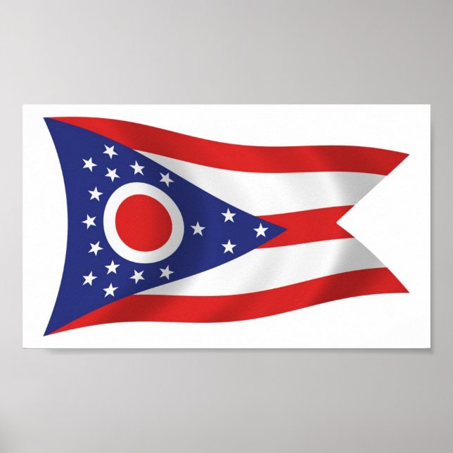 Ohio Flagga Poster Skriv ut (Framsidan)