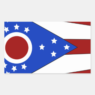 Ohio flagga rektangulärt klistermärke