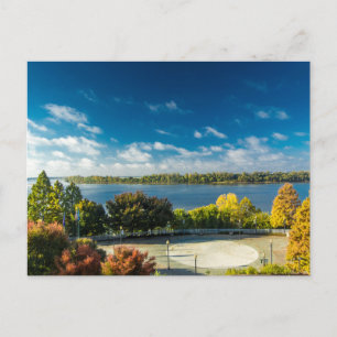 Ohio-floden vid Evansville, Indiana i Fall Vykort