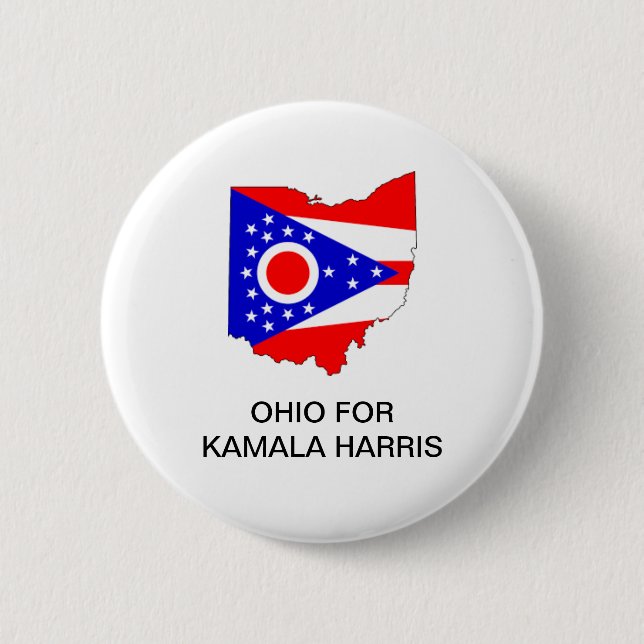 OHIO för Kamala Harris 2024 Button Knapp (Framsida)