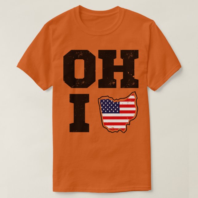 Ohio Förenta staterna, delstaten Flagga T Shirt (Design framsida)