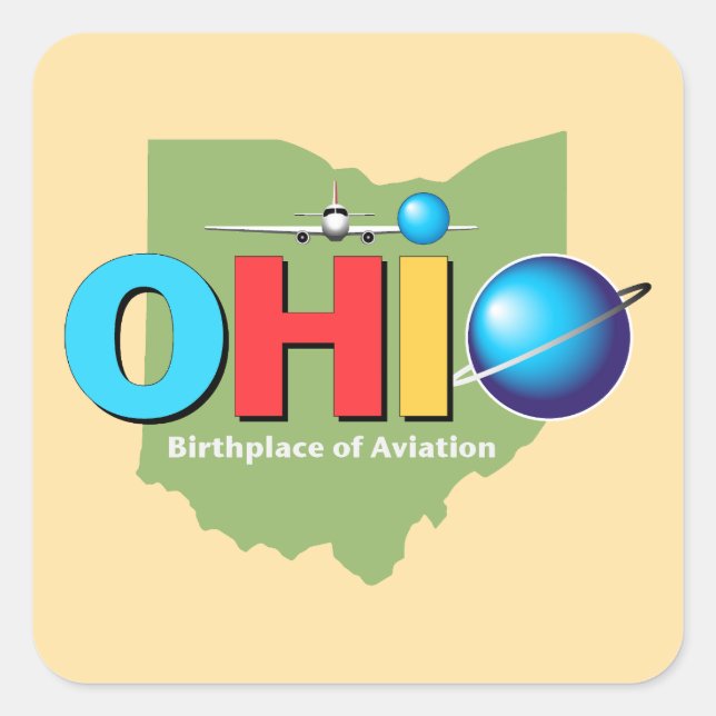 Ohio Förenta staterna Fyrkantigt Klistermärke (Framsida)