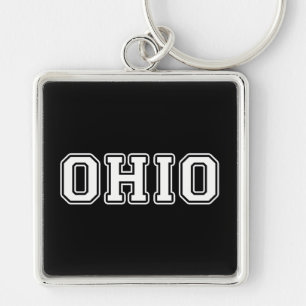 Ohio Fyrkantig Silverfärgad Nyckelring