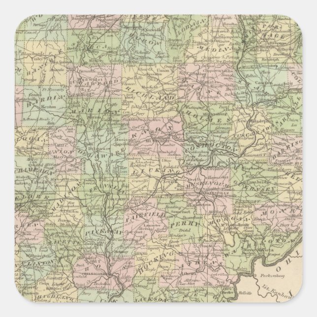 Ohio Fyrkantigt Klistermärke (Framsida)