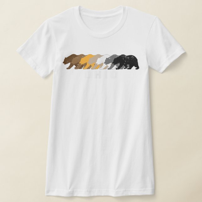 Ohio Gay Bear Distress T Shirt (Laydown)