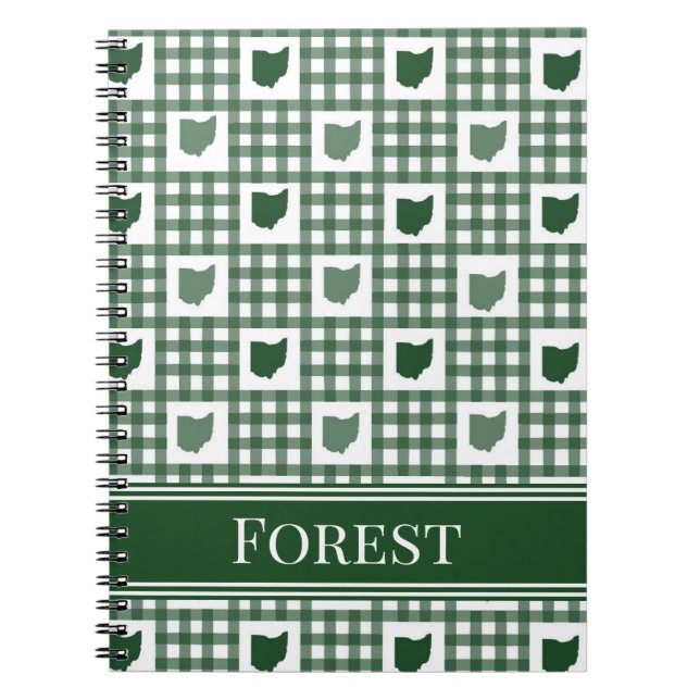Ohio Grönt Gingham Anteckningsbok (Framsidan)