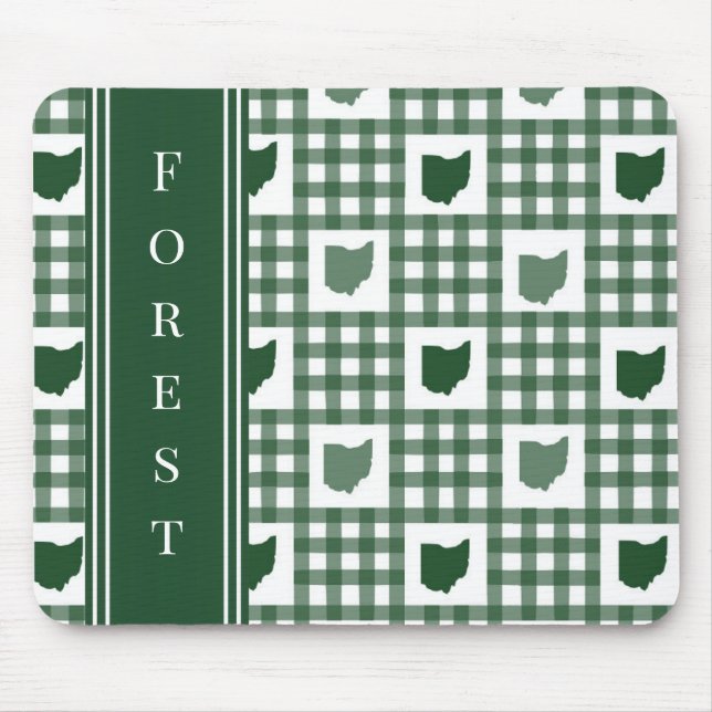 Ohio Grönt Gingham Musmatta (Framsidan)