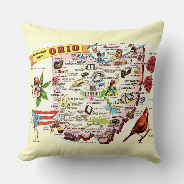 Ohio Hälsningar Kudde (Framsida)