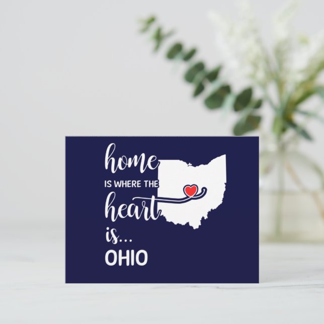 Ohio hem är där hjärtat finns vykort (Stående Fram)