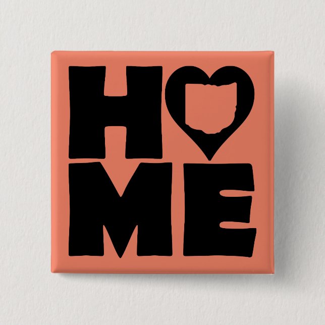 Ohio Hem Heart Stat Knapp Badge Pin (Framsida)
