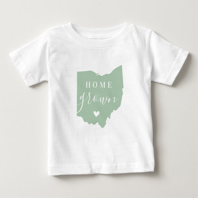 Ohio Home Grown | Redigerbar Färg-stat Karta T Shirt (Framsida)