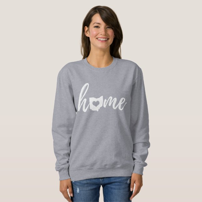 Ohio Home Kärlek Script State Heart T Shirt (Hel framsida)