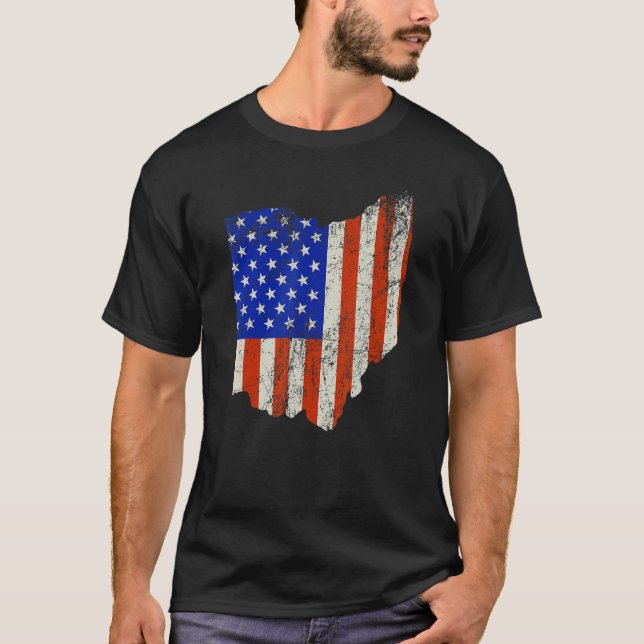 Ohio Home Usa Flag T Shirt (Framsida)