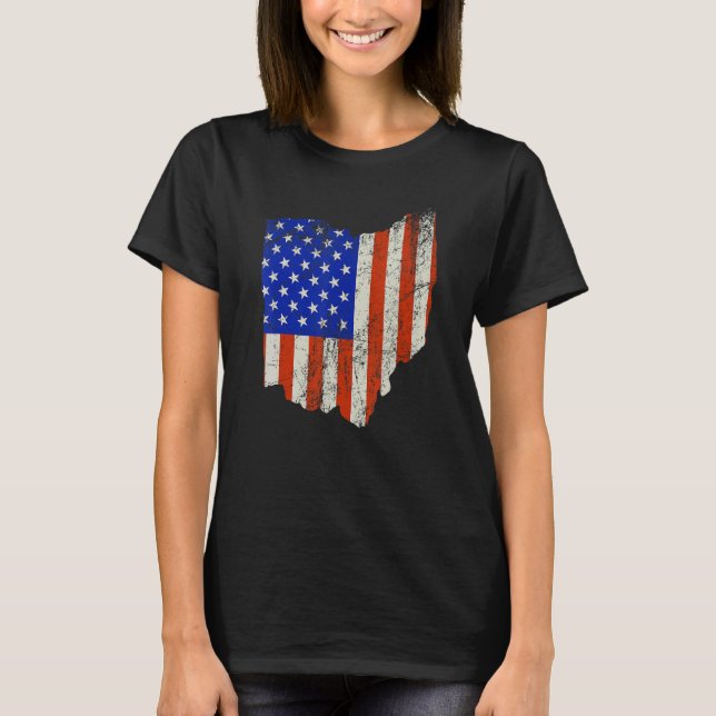 Ohio Home Usa Flag T Shirt (Framsida)