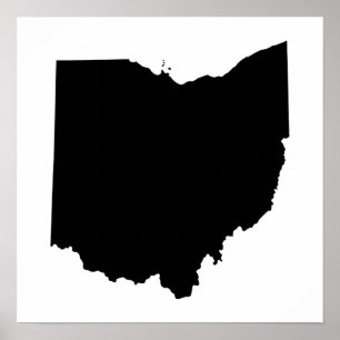Ohio i svart och vitt poster