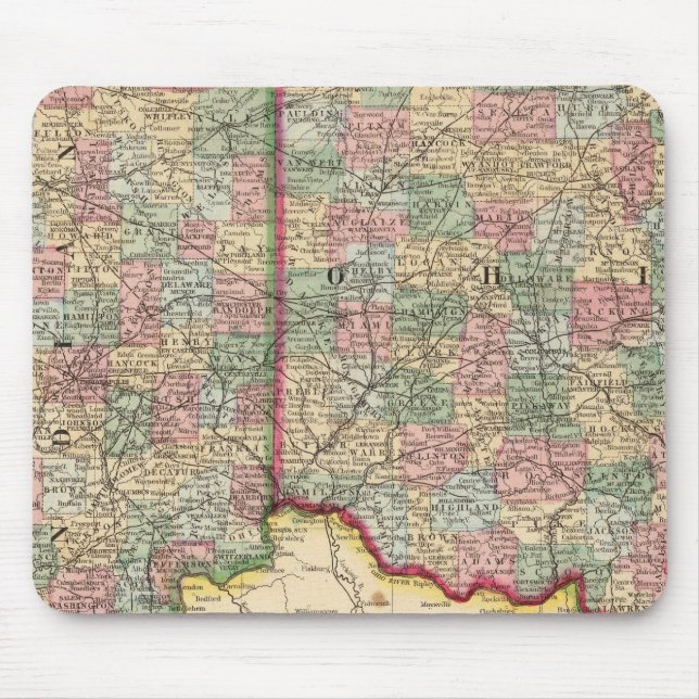 Ohio, Indiana Karta av Mitchell Musmatta (Framsidan)