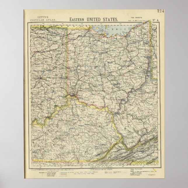 Ohio, Indiana, Kentucky, Väster Virginia Poster (Framsidan)