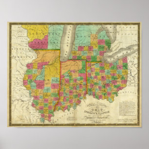 Ohio, Indiana och Illinois Poster