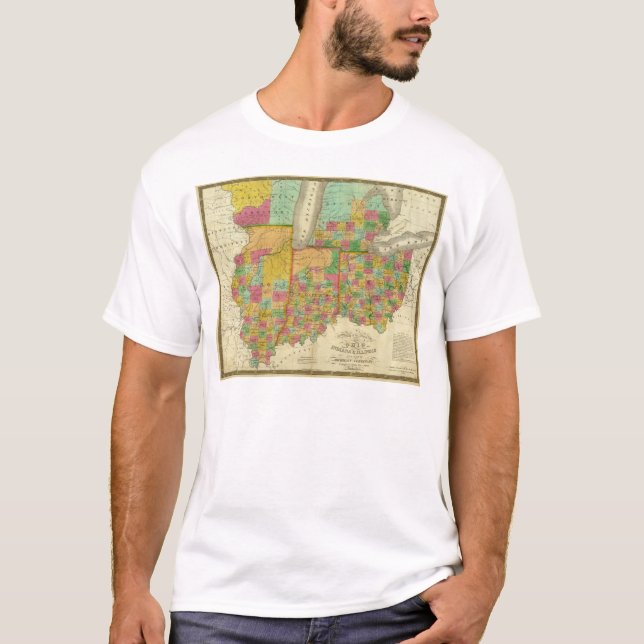 Ohio, Indiana och Illinois T Shirt (Framsida)