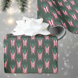 Ohio jul Buckeye Statlig flagga Helgdag Wrapping Presentpapper
