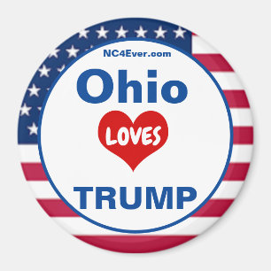 Ohio KÄRLEK TRUMP Patriotic Fridge Magnet