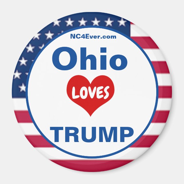 Ohio KÄRLEK TRUMP Patriotic Fridge Magnet (Framsidan)