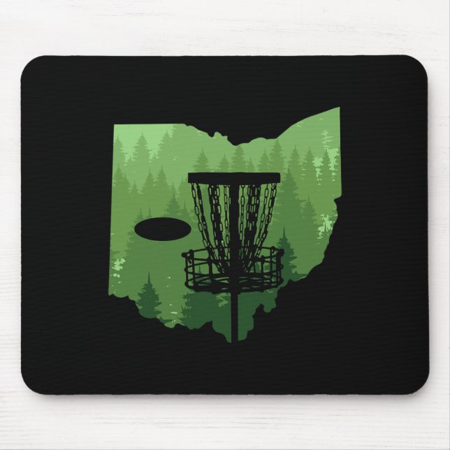 Ohio karta Disc Golf Spelare Frisbees Disc Golfera Musmatta (Framsidan)