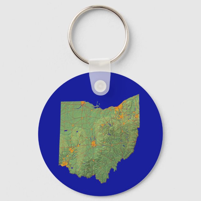 Ohio Karta Keychain Nyckelring (Framsida)