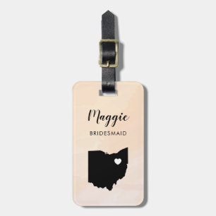Ohio Karta Luggage Tag, Bröllopsfest Välkommen Bagagebricka