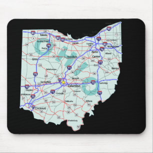 Ohio karta Mousepad Musmatta