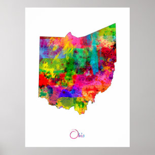 Ohio Karta Poster