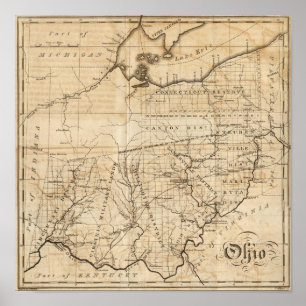 Ohio karta poster