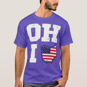 Ohio Karta, USA flagga T Shirt