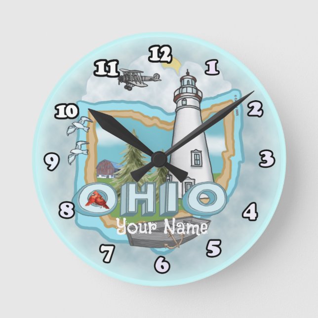 Ohio Lighthouse-klocka Rund Klocka (Framsida)