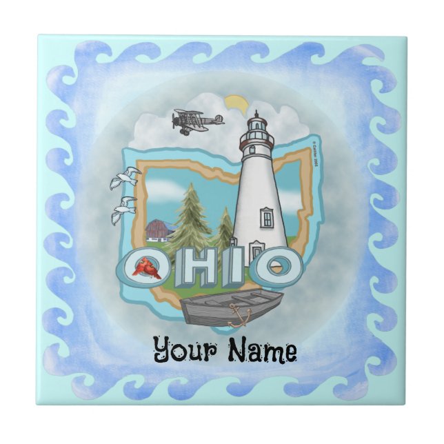 Ohio Lighthouse-panel Kakelplatta (Framsidan)