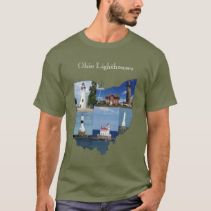 Ohio Lighthouse-skjorta, vit skrift T Shirt