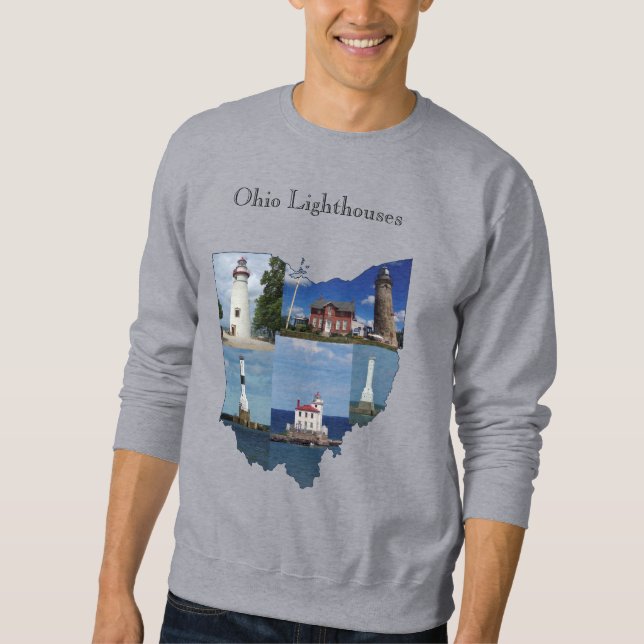 Ohio Lighthouses-tröjans svarta bokstäver Lång Ärmad Tröja (Framsida)