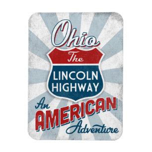 Ohio Lincoln Highway Vintage America Magnet