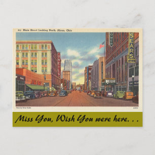 Ohio, Main Street, Akron Vykort