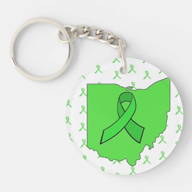 Ohio medvetenhet om borrelia 2-sidig nyckelring (Framsidan)