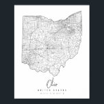 Ohio Minimal Street Karta Poster<br><div class="desc">Ohio Minimal Street Karta</div>