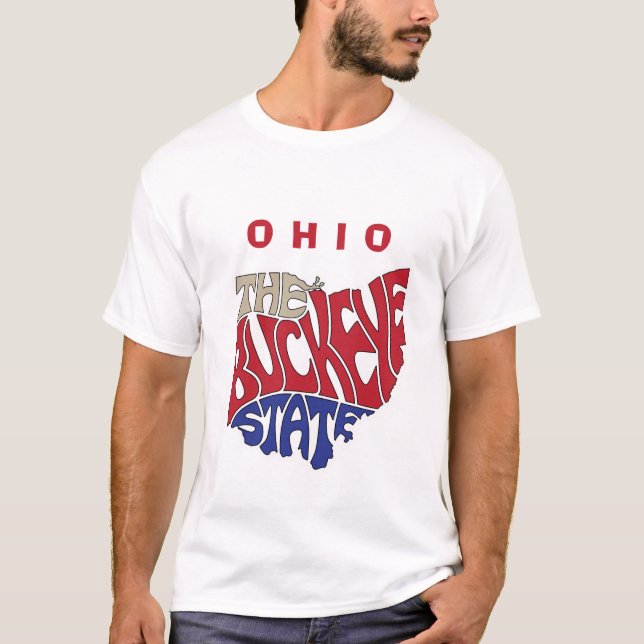 Ohio Nickname Ord Art T Shirt (Framsida)