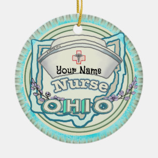 Ohio Nurse Julgransprydnad Keramik