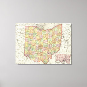 Ohio och Hamilton County Canvastryck