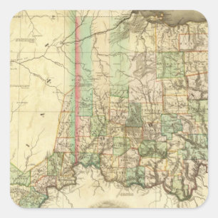 Ohio och Indiana 2 Fyrkantigt Klistermärke